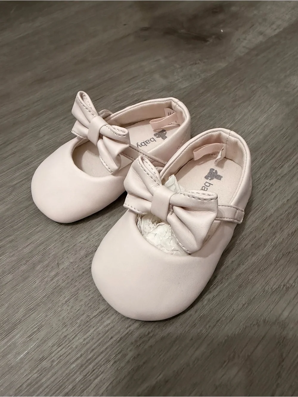 Baby Girls Pink Bow Mary Jane Shoes Size 6-12 Months